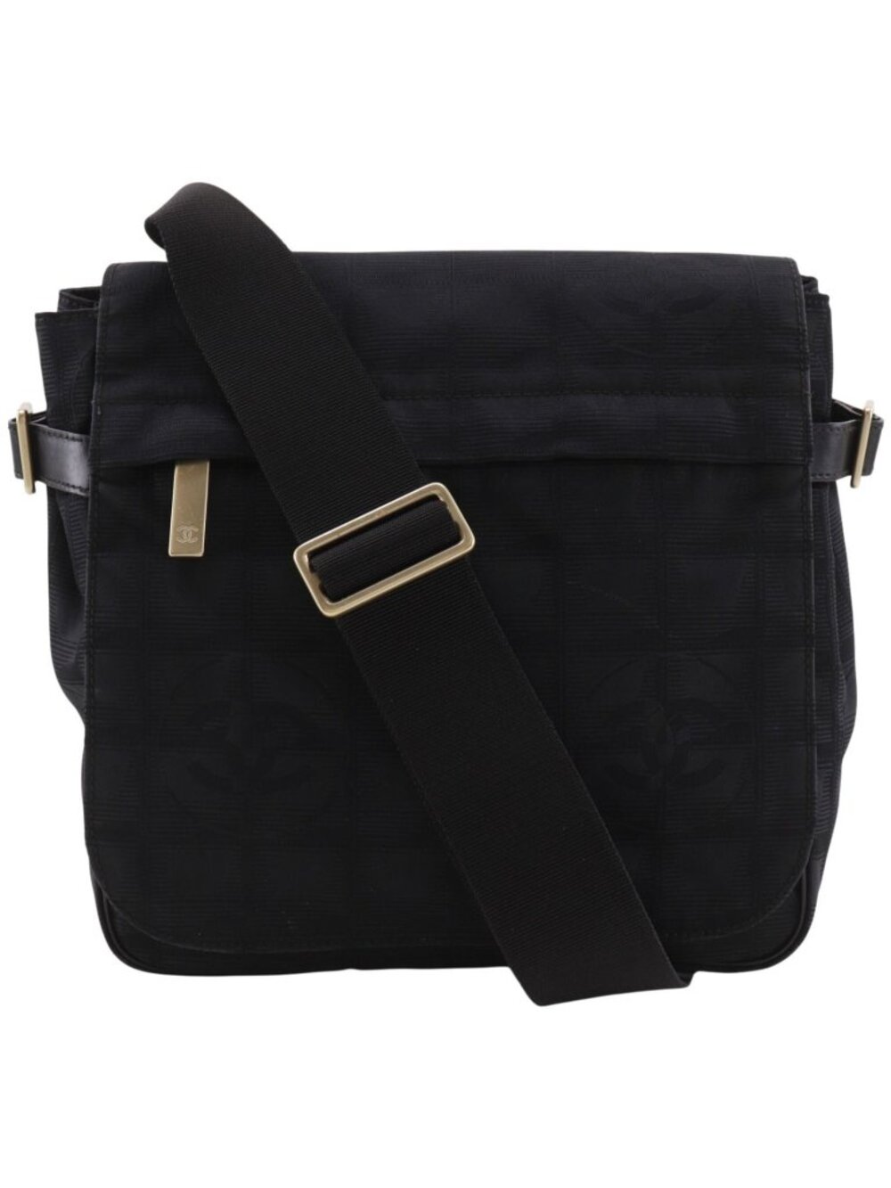Chanel New Travel Line Nylon Canvas Black Shoulder Bag